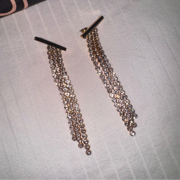 Gold-Tone Crystal Drop Earrings - Picture 5 of 6